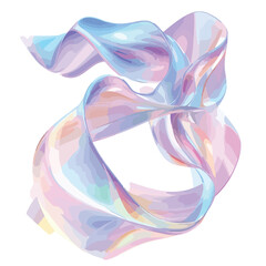 Ethereal Iridescent Ribbons Abstract Art EPS