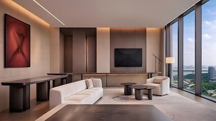 Luxury Suite Interior Design: Modern Sophistication with Panoramic Views