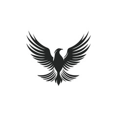 Obraz premium Abstract Fire Bird Logo Design - Flying Phoenix