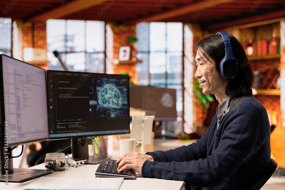 Poster cto manager in artificial intelligence focused startup designing and debugging applications, listeni