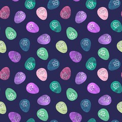 Easter eggs seamless spring pattern for wrapping paper and fabrics