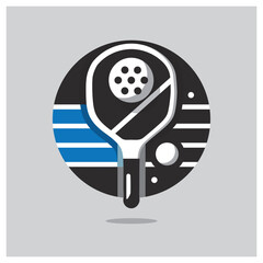 Vector graphic illustration with logotype for game pickleball