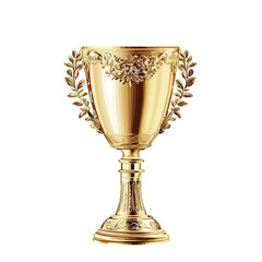 Realistic Golden Trophy Cup for Winner Award Ceremony