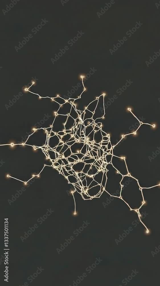 Poster dynamic neural network visualization: abstract connections and light paths in motion