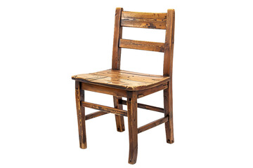 Contemporary wooden dining chair with sleek lines isolated on transparent background