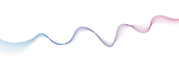 Flowing Dot Wave halftone gradient pattern on transparent background	
