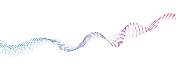 Fototapeta premium Flowing Dot Wave halftone gradient pattern on transparent background 
