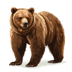 Full Body Grizzly Bear Vector Illustration - Detailed and Realistic Wildlife Graphic