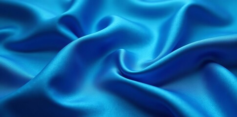 Obraz premium - Elegant blue silk textile with smooth, glossy finish, smooth, silk