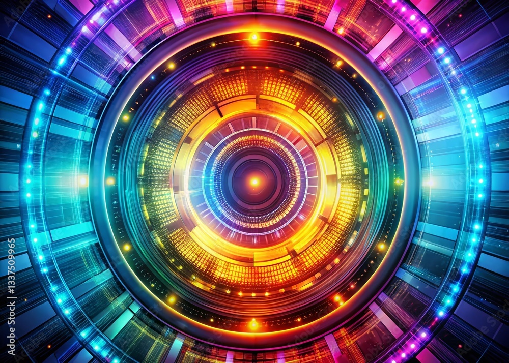 Aufkleber abstract circular tech pattern: symmetrical website background design
