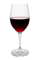 Goblet glass of red wine isolated on white with clipping path included