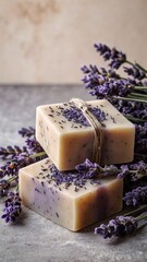 Lavender soap with dried lavender