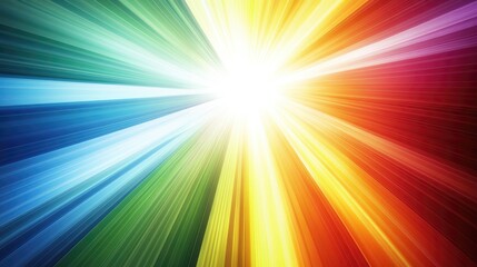Obraz premium Spectrum of colors radiating outward in a burst of rainbow light