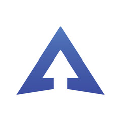 letter A, arrow, logo