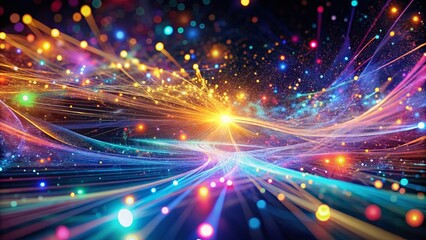 Fototapeta premium Abstract Futuristic Energy Network: Weak Force Particle Visualization with Bokeh