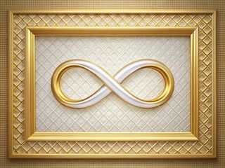 Abstract Gold Frame Diploma Certificate with Infinity Symbol Pattern Design - Stock Photo