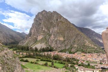 Ollantaytambo, landscape of the sacred valley of the Incas. Peru travel destination.