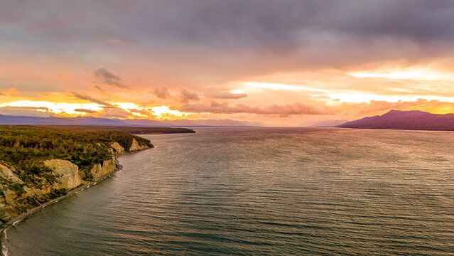 Sunset over Lago Fagnano, Fireland, Argentina