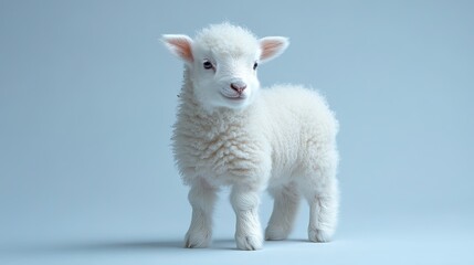 Fototapeta premium Adorable lamb, soft white fleece