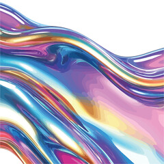 Iridescent Abstract Wavy Liquid Surface with Bright Colors