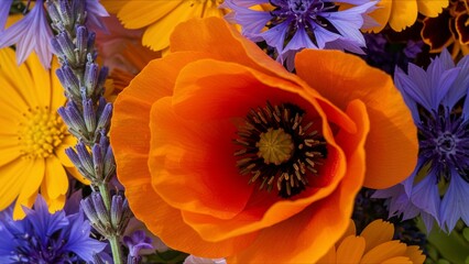 Vibrant Floral Bouquet Closeup