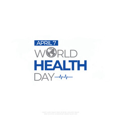 Creative World Health Day On White Background. 7 April, Vector Illustration of World Health Day.