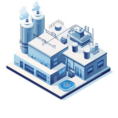 Isometric 3D Factory Industrial Buildings