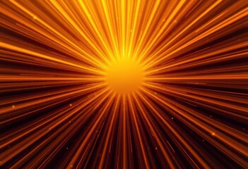 Obraz premium Radiant sunburst backdrop, golden beams & twinkling stars, power, digital art