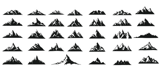 Naklejka premium vector set of mountain icons