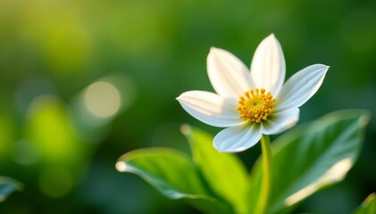 Close-up of blooming white cnidium monnieri flower in natural setting, nature, herbal