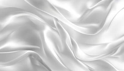 Obraz premium Elegant, flowing white silk fabric. Detailed folds and drapes