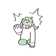 慌てる人のイラスト