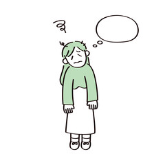 ネガティブな人のイラスト
