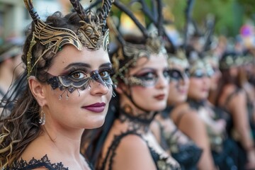 Mystical celebration: Walpurgis night, ancient tradition, fiery ritual, St. Walpurga, torch procession, symbolic flames, folklore performance, festive gathering, dressing up, spiritual connection,