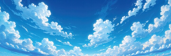 Serene Blue Sky Canvas: Wispy Clouds and Vast Openness, a View of Hopeful Skies
