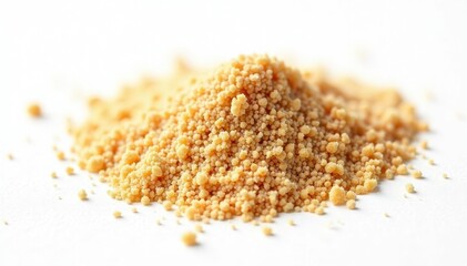Fine sand grains dispersed, isolated on pure white , nature, sand