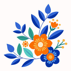 set of colorful flowers