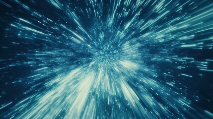 A digital illustration showing light rays moving rapidly outward