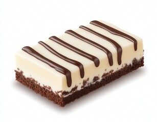 Delicious Chocolate Drizzled Cheesecake Bar with Cream