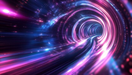 Obraz premium Vibrant, swirling tunnel of light. Dynamic, futuristic, and mesmerizing