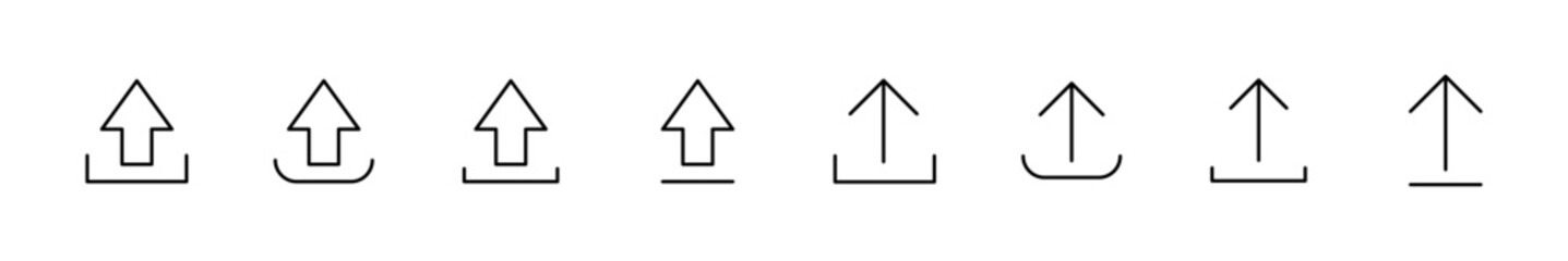 Upload icon set. load data symbol
