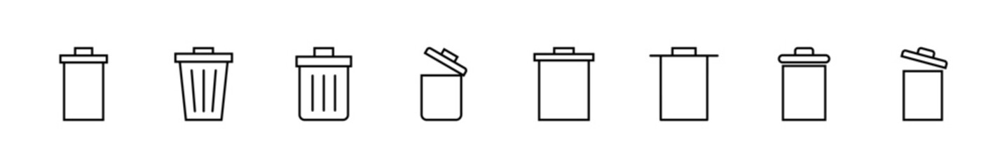 Trash icon set. trash can icon. delete icon vector. garbage