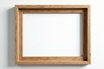 Simple wooden rustic picture frame, white background , vintage, country, antique