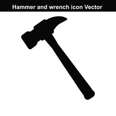 Robust Hammer Silhouette: A strong and simple silhouette of a claw hammer, perfect for representing construction, repair, or the trades.