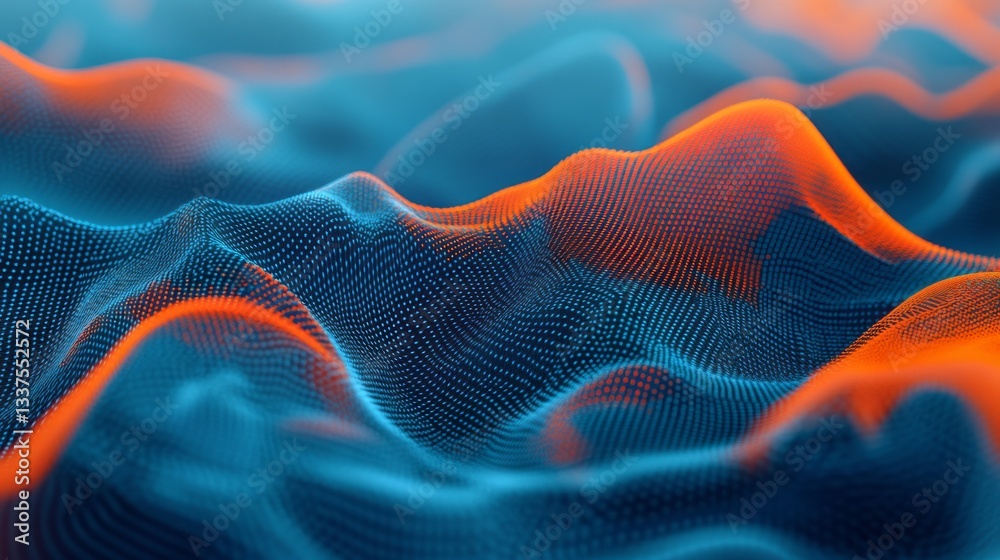 Wall mural abstract blue technology background with dynamic network connections and futuristic digital data flo