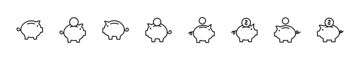 Piggy bank icon vector. piggy money icon