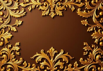 Intricate gilded acanthus leaf & scroll pattern, Roman Baroque style, acanthus, leaf