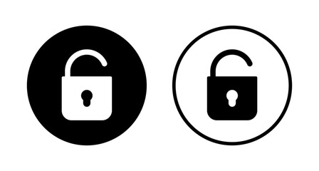 Unlock icon logo design. Unlock sign and symbol. unlocked padlock icon