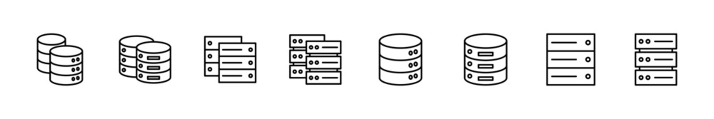 Database icon set. database vector icon