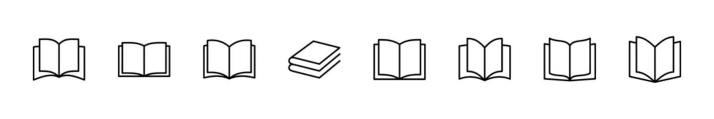 Book icon set. open book icon vector. ebook icon